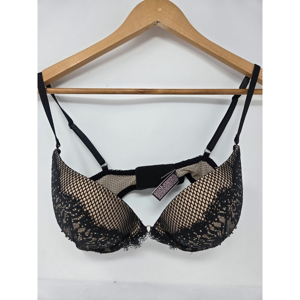 Victoria's Secret Very Sexy Push-Up Bra Black Lace Mesh 34D